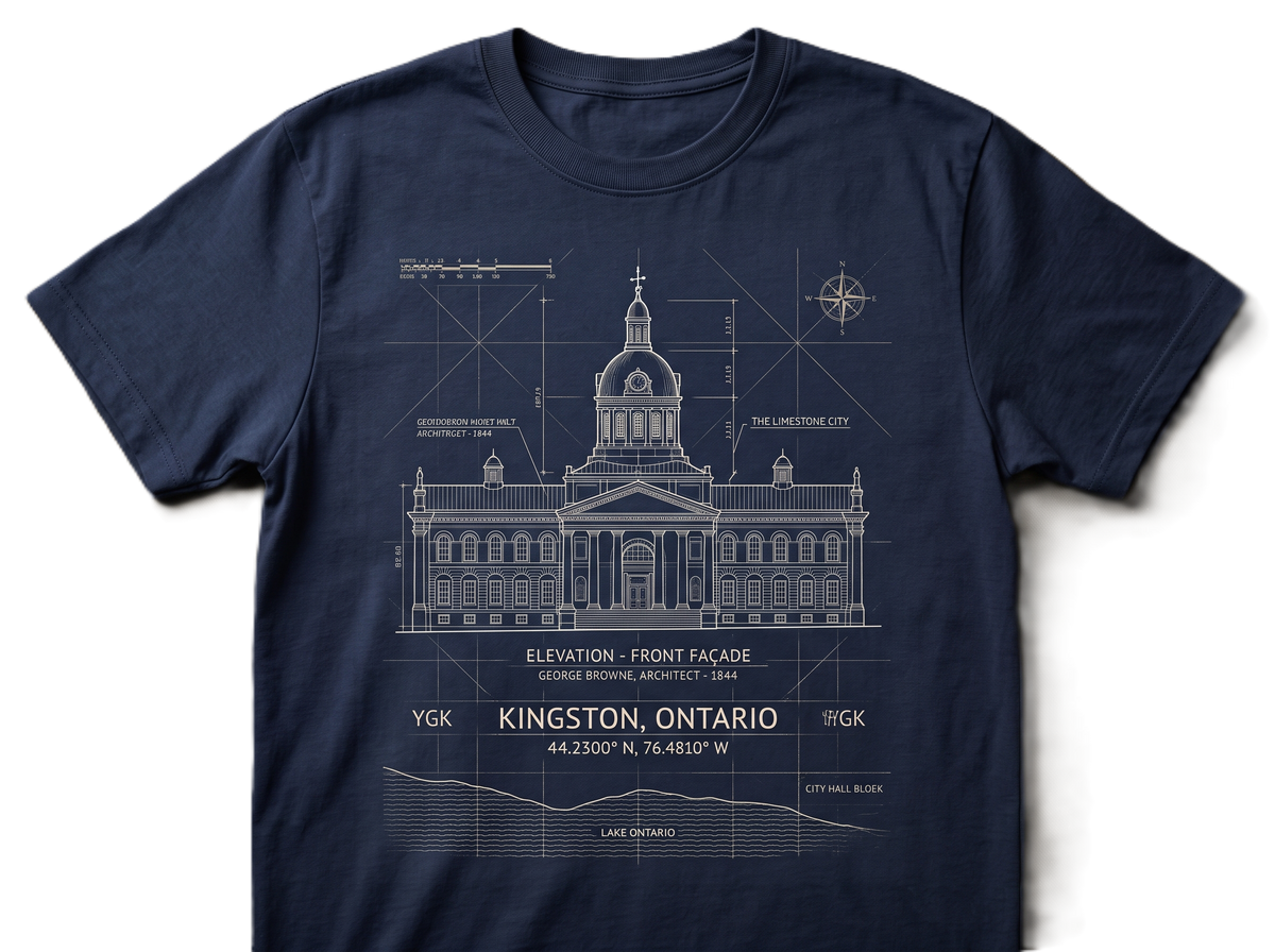 The Limestone Blueprint Tee | Kingston City Hall (YGK)