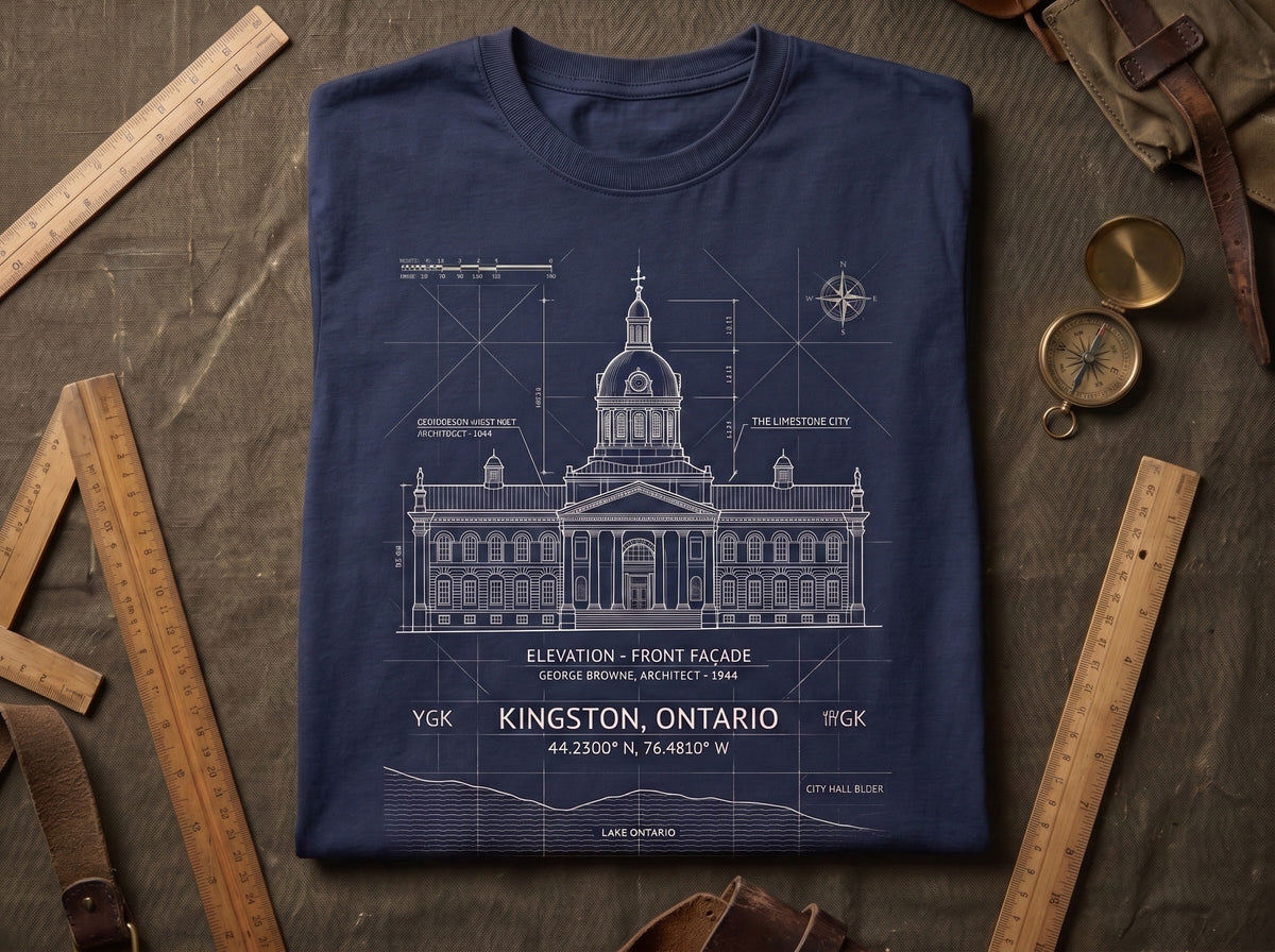 The Limestone Blueprint Tee | Kingston City Hall (YGK)