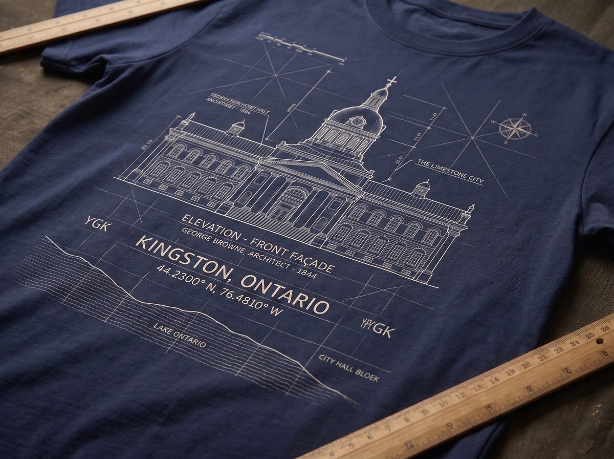 The Limestone Blueprint Tee | Kingston City Hall (YGK)