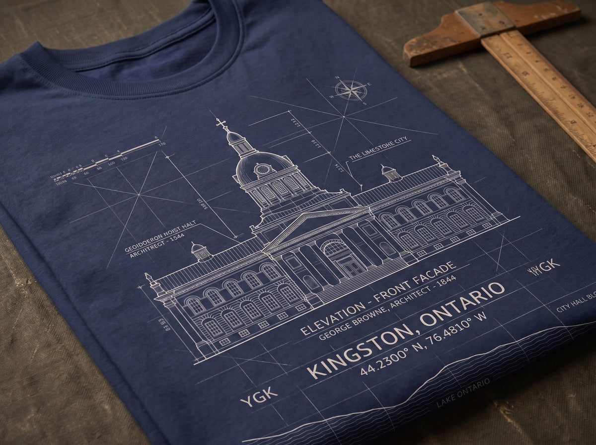 The Limestone Blueprint Tee | Kingston City Hall (YGK)