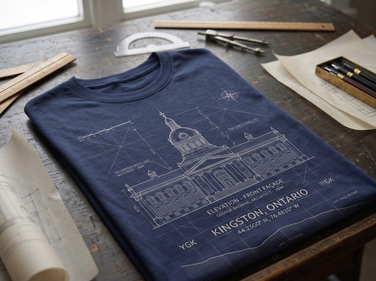 The Limestone Blueprint Tee | Kingston City Hall (YGK)